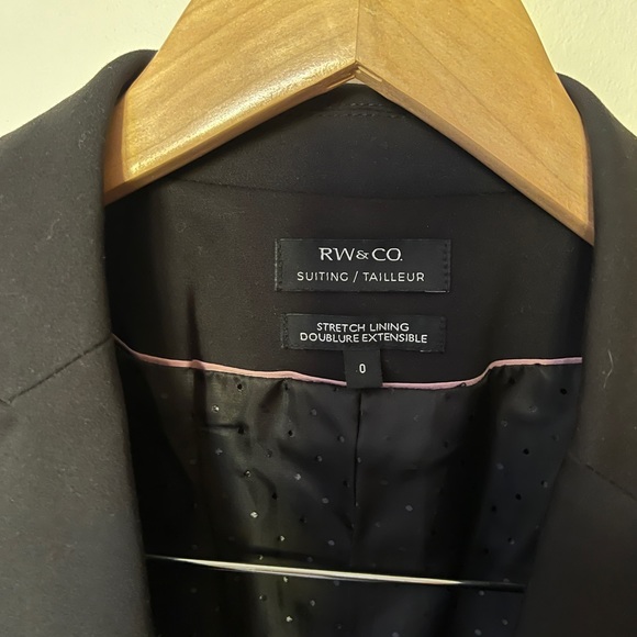 RW&CO Black Women’s Blazer Stretch Lining (size 0) - Picture 3 of 6